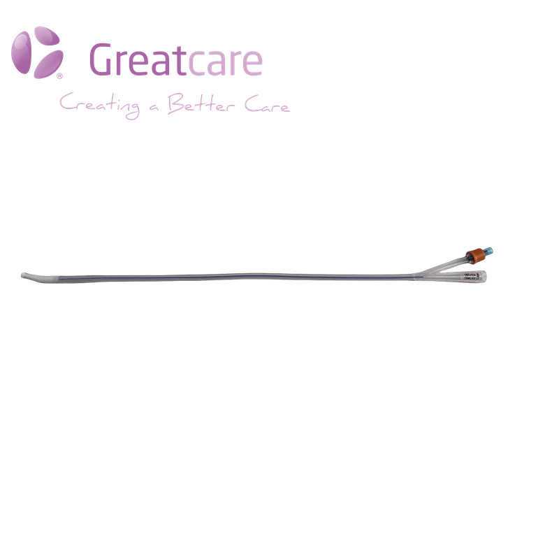 Catetere Foley in silicone a doppio lume con punta di Tiemann
