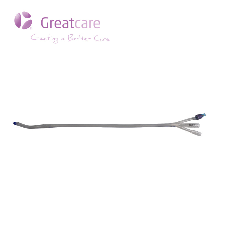 Catetere Foley in silicone a triplo lumen con punta di Mercier